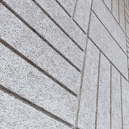 Wandmontierte Akustikplatte - TILES - Troldtekt A/S - für Decke / Holzzement / quadratisch