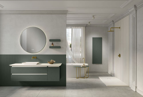 Einzelwaschbeckenunterschrank - INGLET - Fiora - wandhängend / Schiefer / Design