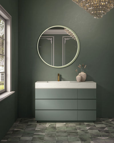 Wandmontierter Spiegel für Badezimmer - MOTIF R - Fiora - für sanitäre Anlagen / modern / rund