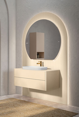 Wandmontierter Spiegel für Badezimmer - NOTTE - Fiora - für sanitäre Anlagen / modern / halbrund