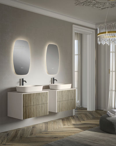 Wandmontierter Spiegel für Badezimmer - MALVA - Fiora - für sanitäre Anlagen / modern / Farbe anpassbar