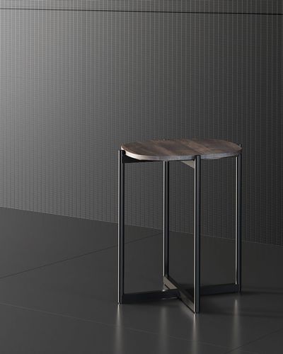 Moderne Bank - NOCE SAVOIA - Fiora - Metall / Holz / ohne Rückenlehne