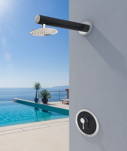 Einhebelmischer für Dusche - MIX CARBON T (51038) - Inoxstyle - wandmontiert / Edelstahl / Kohlefaser