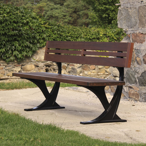 Klassische Bank für den öffentlichen Raum - MLB1200 - Maglin Site Furniture - Ipe / Aluminiumguss / Verbundwerkstoff