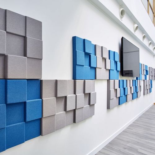 Wandmontierte Akustikplatte - CUBISM - Soundtect - für Decke / für abgehängte Decken / Polyester