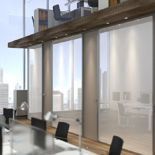 Schiebetrennwand - AIR  - GAMMASTONE - mit Glasfront / MDF / für professionellen Einsatz