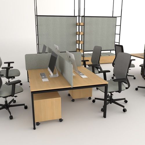 Schreibtisch für Open Space - TURKU™ - ATEPAA / PENT. - modern / Holz / Metall