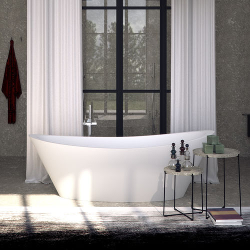 Ovale Badewanne - ORIGINE - SIGN - freistehend / Mineralwerkstoff / weiß