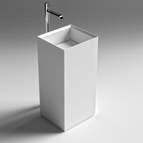 Bodenstehendes Waschbecken - TESO - SIGN - Mineralwerkstoff / quadratisch / modern