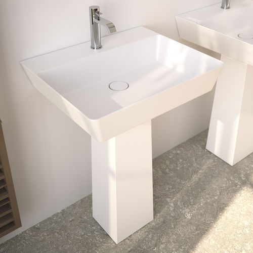 Bodenstehendes Waschbecken - STILO CON - SIGN - Mineralwerkstoff / rechteckig / modern