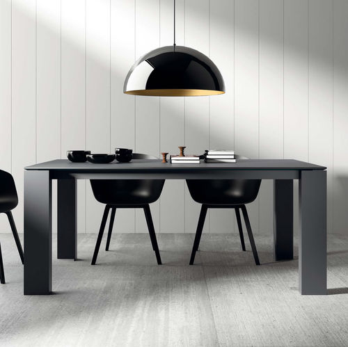 Moderner Esstisch - T01 - VIVE - MUEBLES VERGE S.L. - Holz / Keramik / lackiertes Glas