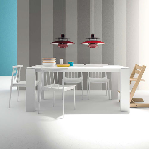 Moderner Esstisch - T02  - VIVE - MUEBLES VERGE S.L. - Holz / Keramik / lackiertes Glas
