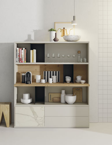 Modul-Bücherregal - EST109 - VIVE - MUEBLES VERGE S.L. - modern / lackiertes Holz / Eiche