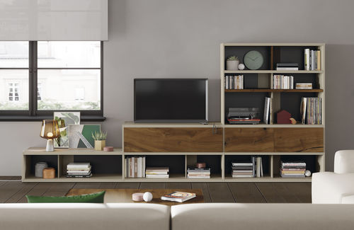 Moderne Wohnwand - EST115 - VIVE - MUEBLES VERGE S.L. - lackiertes Holz
