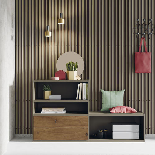 Modul-Bücherregal - EST120 - VIVE - MUEBLES VERGE S.L. - modern / lackiertes Holz / Antikeiche