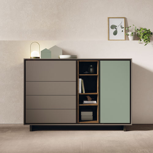 Modernes Sideboard - BOOK 07 - VIVE - MUEBLES VERGE S.L. - lackiertes Holz / Eiche / modular