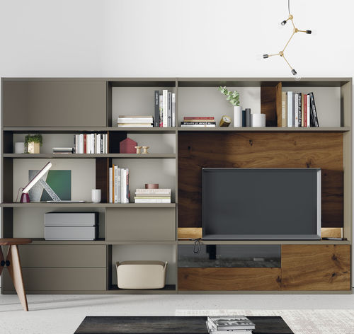 Modul-Bücherregal - EST121 - VIVE - MUEBLES VERGE S.L. - modern / lackiertes Holz / Antikeiche