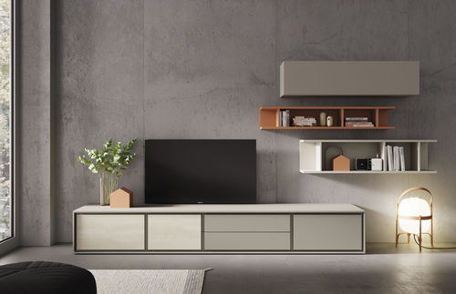 Moderne Wohnwand - BOOK 25 - VIVE - MUEBLES VERGE S.L. - lackiertes Holz / Keramik