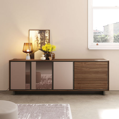 Modernes Sideboard - BOOK 28 - VIVE - MUEBLES VERGE S.L. - lackiertes Holz / Nussbaum / modular