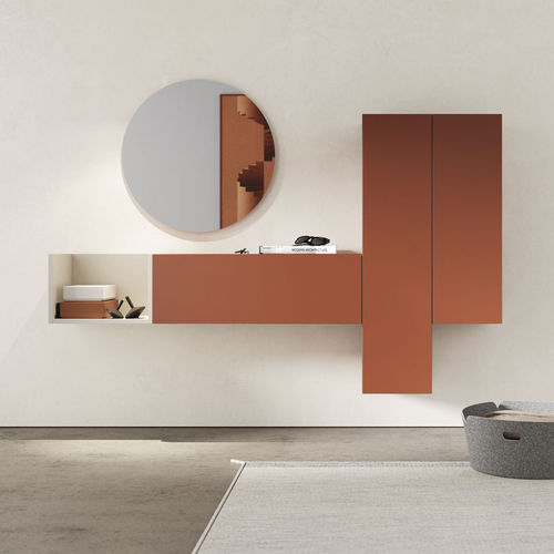 Moderner Eingangsbereich - ON RECIBIDOR 1 - VIVE - MUEBLES VERGE S.L. - wandmontiert / lackiertes Holz / mit Spiegel