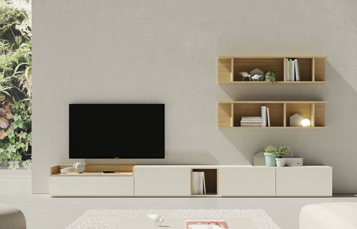 Moderne Wohnwand - ON SAL&Oacute;N 6 - VIVE - MUEBLES VERGE S.L. - Holzfurnier / mattlackiertes Holz / Natureiche