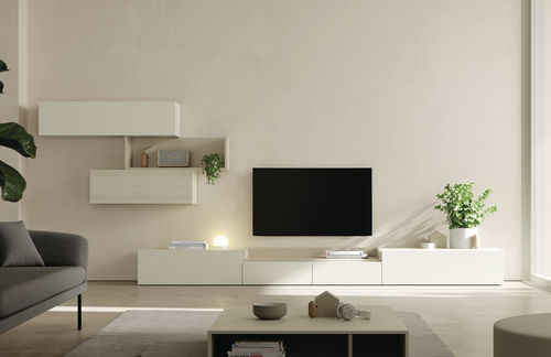 Moderne Wohnwand - ON SAL&Oacute;N 7 - VIVE - MUEBLES VERGE S.L. - Holzfurnier / mattlackiertes Holz / mit Schublade