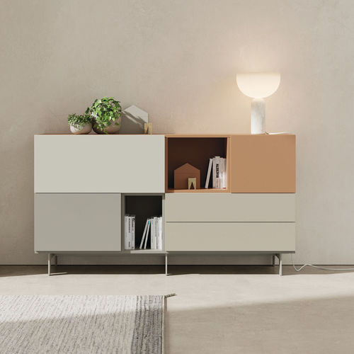 Modernes Sideboard - ON APARADOR 8 - VIVE - MUEBLES VERGE S.L. - mattlackiertes Holz / mit Regal / maßgefertigt