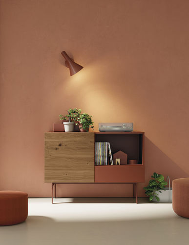 Modernes Sideboard - COMPACT APARADOR 1 - VIVE - MUEBLES VERGE S.L. - lackiertes Holz / Eiche / Holzfurnier
