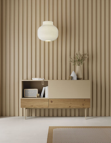 Modernes Sideboard - COMPACT APARADOR 3 - VIVE - MUEBLES VERGE S.L. - Eiche / Holzfurnier / mattlackiertes Holz