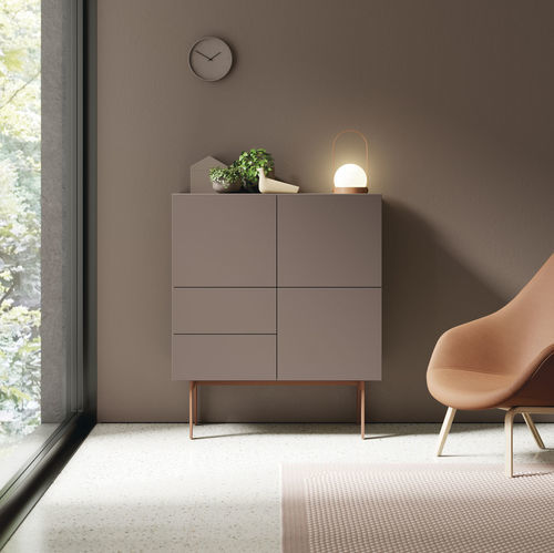 Modernes Sideboard - COMPACT APARADOR 14 - VIVE - MUEBLES VERGE S.L. - mattlackiertes Holz / mit Schubladen / mit Schwingtür