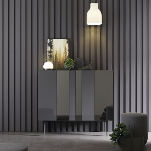 Modernes Sideboard - COMPACT APARADOR 19 - VIVE - MUEBLES VERGE S.L. - mattlackiertes Holz / lackiertes Glas / Kristall