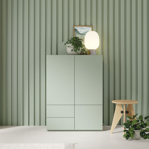 Hohes Sideboard - COMPACT APARADOR 21 - VIVE - MUEBLES VERGE S.L. - modern / mattlackiertes Holz / mit Regal
