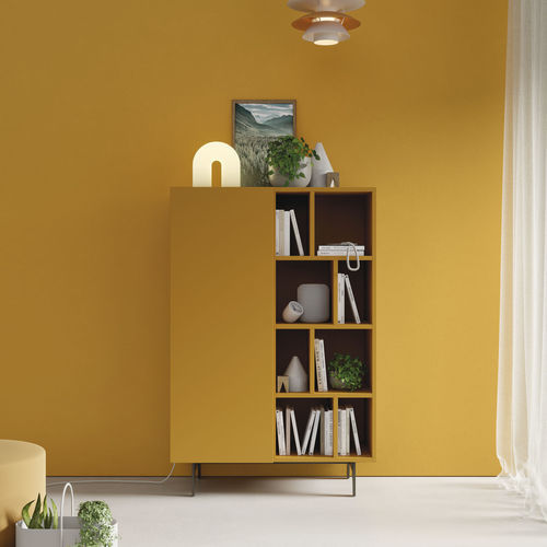Hohes Sideboard - COMPACT APARADOR 23 - VIVE - MUEBLES VERGE S.L. - modern / mattlackiertes Holz / mit Regal