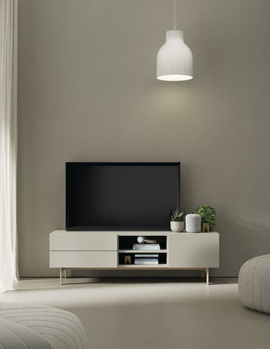 Modernes Fernsehmöbel - COMPACT SALON 1 - VIVE - MUEBLES VERGE S.L. - mit Schubladen / mit Regal / mattlackiertes Holz
