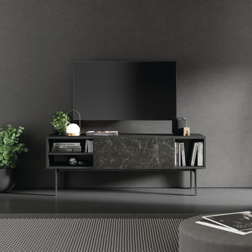 Modernes Fernsehmöbel - COMPACT SALON 2 - VIVE - MUEBLES VERGE S.L. - mit Schubladen / mit integriertem Stauraum / mattlackiertes Holz