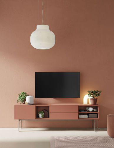 Modernes Fernsehmöbel - COMPACT SALON 3 - VIVE - MUEBLES VERGE S.L. - mit Schubladen / mit integriertem Stauraum / mattlackiertes Holz