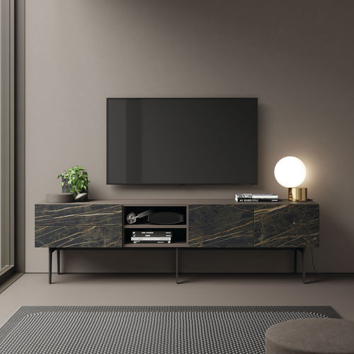 Modernes Fernsehmöbel - COMPACT SALON 8 - VIVE - MUEBLES VERGE S.L. - mit Schubladen / mit integriertem Stauraum / mattlackiertes Holz