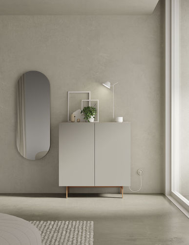Hohes Sideboard - COMPACT RECIBIDOR 6 - VIVE - MUEBLES VERGE S.L. - modern / mattlackiertes Holz / mit Schwingtür