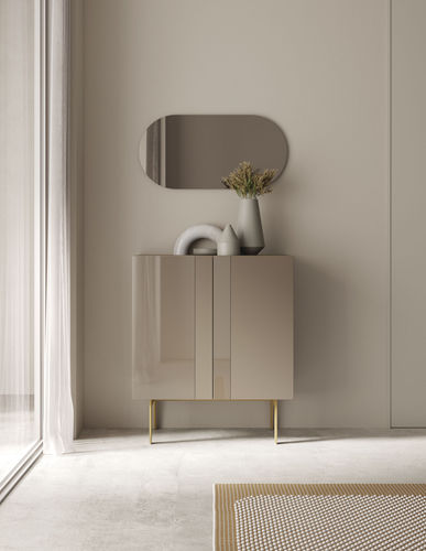 Hohes Sideboard - COMPACT RECIBIDOR 7 - VIVE - MUEBLES VERGE S.L. - modern / mattlackiertes Holz / lackiertes Glas