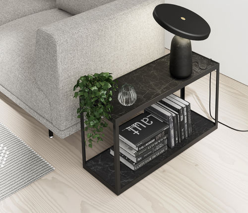 Moderner Beistelltisch - KUB 5 - VIVE - MUEBLES VERGE S.L. - Keramik / Gestell aus Metall / rechteckig