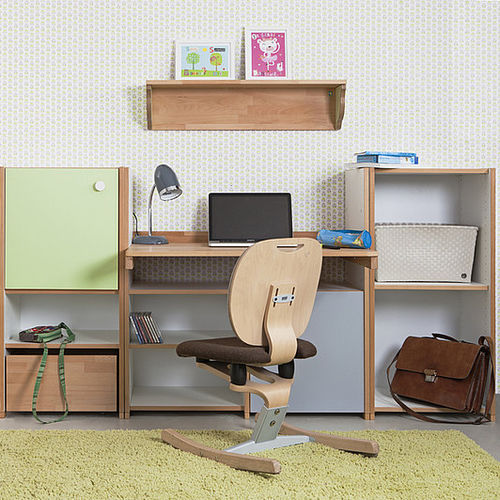 Moderner Schreibtisch - DEBE.DELITE - TEENAGERS 01 - de Breuyn Möbel GmbH - Holz / mit Regal / für Kinder