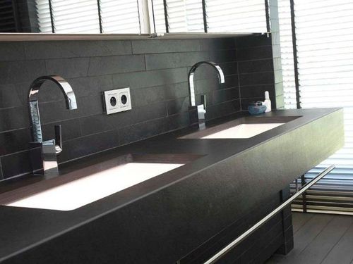Naturstein-Arbeitsplatte - TOP CUCINA ARDESIA BLACK  - MAP Slate Srl - für Privatgebrauch / für Küche