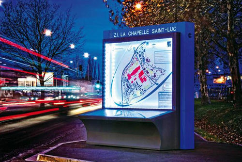 Werbeträger für Außenbereich - LUGO - Design espaces - beleuchtet / Stahl