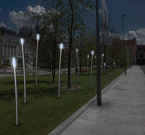 Moderne Leuchtsäule - ASTRE - Design espaces - Edelstahl / LED / für öffentliche Bereiche
