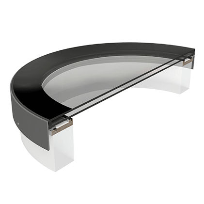 Dachfenster für Glasscheiben - CIRCULARLIGHT - VITRAL - für Dachterrasse / mit Aufsatzkranz / Glas