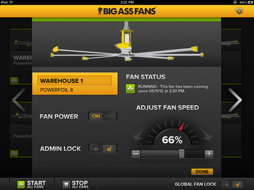 Touchscreen für Lüftungssystem - BAFWORKS - Big Ass Fans - wandmontiert