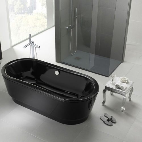 Ovale Badewanne - OPERA - Ceramicas Gala - freistehend / Stahl / schwarz