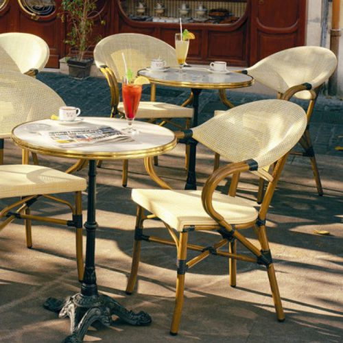 Moderner Restaurantstuhl - MILANO - VLAEMYNCK - für Außenbereich / für den Innenraum / Stoff