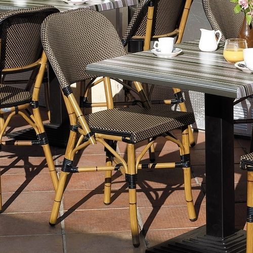 Moderner Restaurantstuhl - TEQUILA  - VLAEMYNCK - für Außenbereich / Stoff / Gestell aus lackiertem Aluminium