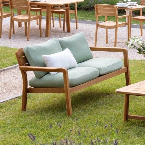 Modernes Sofa - LODGE - VLAEMYNCK - für Außenbereich / Stoff / mit Armlehnen